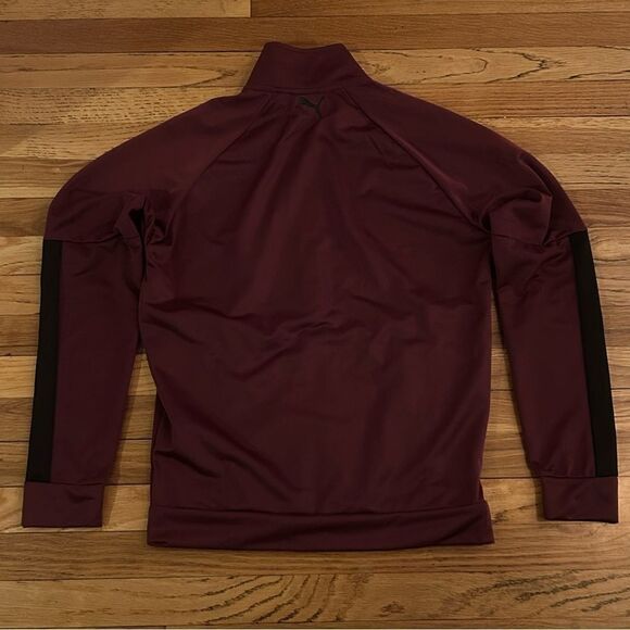 PUMA Contrast 2.0 Full Zip Track Jacket Maroon Red Mens Size Small - Picture 2 of 7